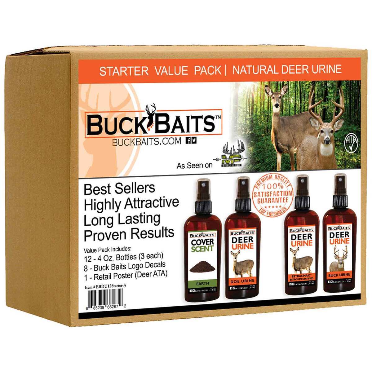 Buck Baits Natural Deer Urine Starter Pack - 4 pack - 3oz