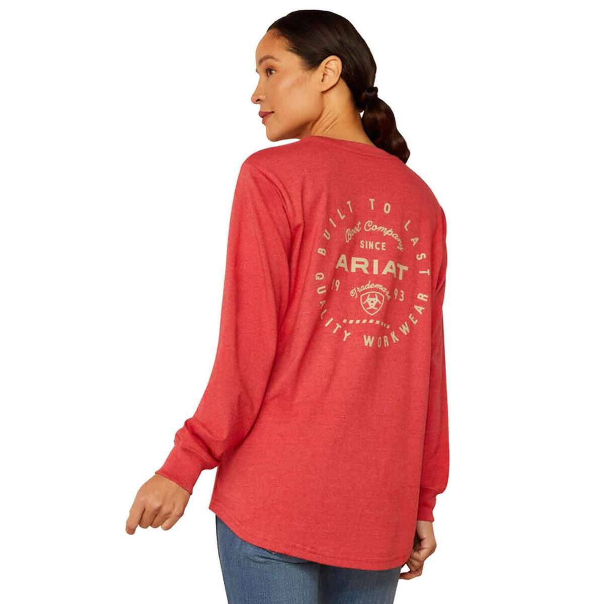 Ariat Women's Rebar Cotton Strong Long Sleeve Work Shirt - American Beauty Heather - XL