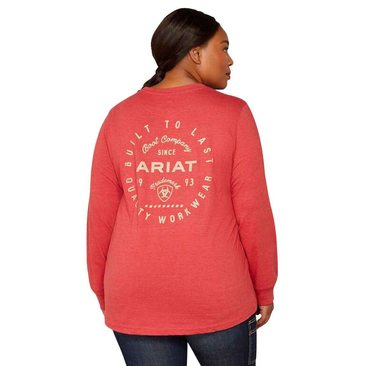Ariat Women's Rebar Cotton Strong Long Sleeve Work Shirt - American Beauty Heather - XL 3 Ariat Women's Rebar Cotton Strong Long Sleeve Work Shirt - American Beauty Heather - XL