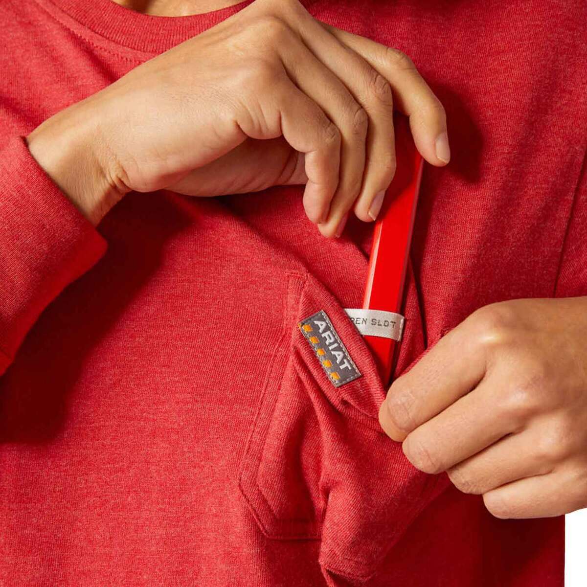 Ariat Women's Rebar Cotton Strong Long Sleeve Work Shirt - American Beauty Heather - XL 5 Ariat Women's Rebar Cotton Strong Long Sleeve Work Shirt - American Beauty Heather - XL