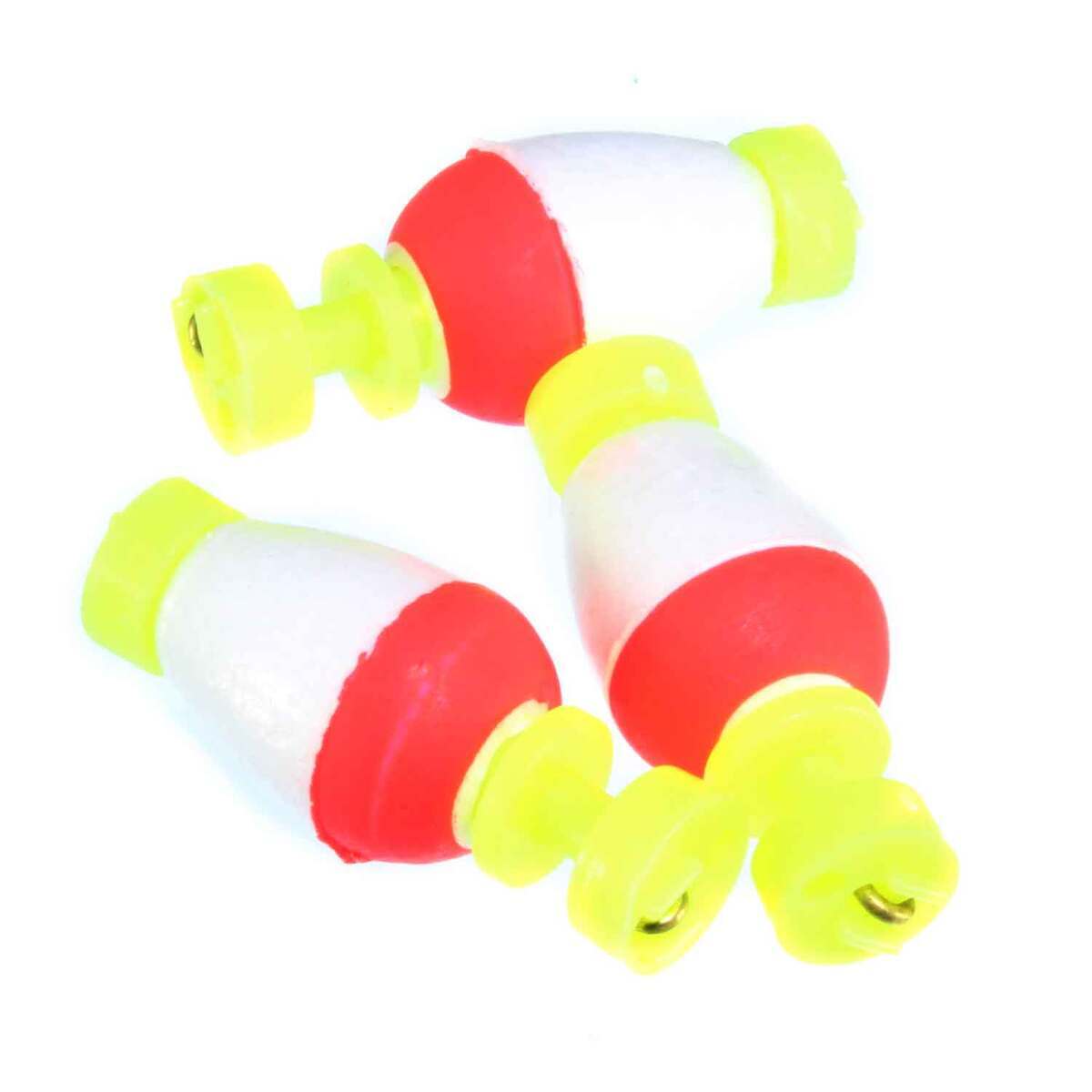 Comal Tackle Snap-On Pear Non-Weighted Bobber/Floats - Fluorecent Red/White, 3/4in, 3pk