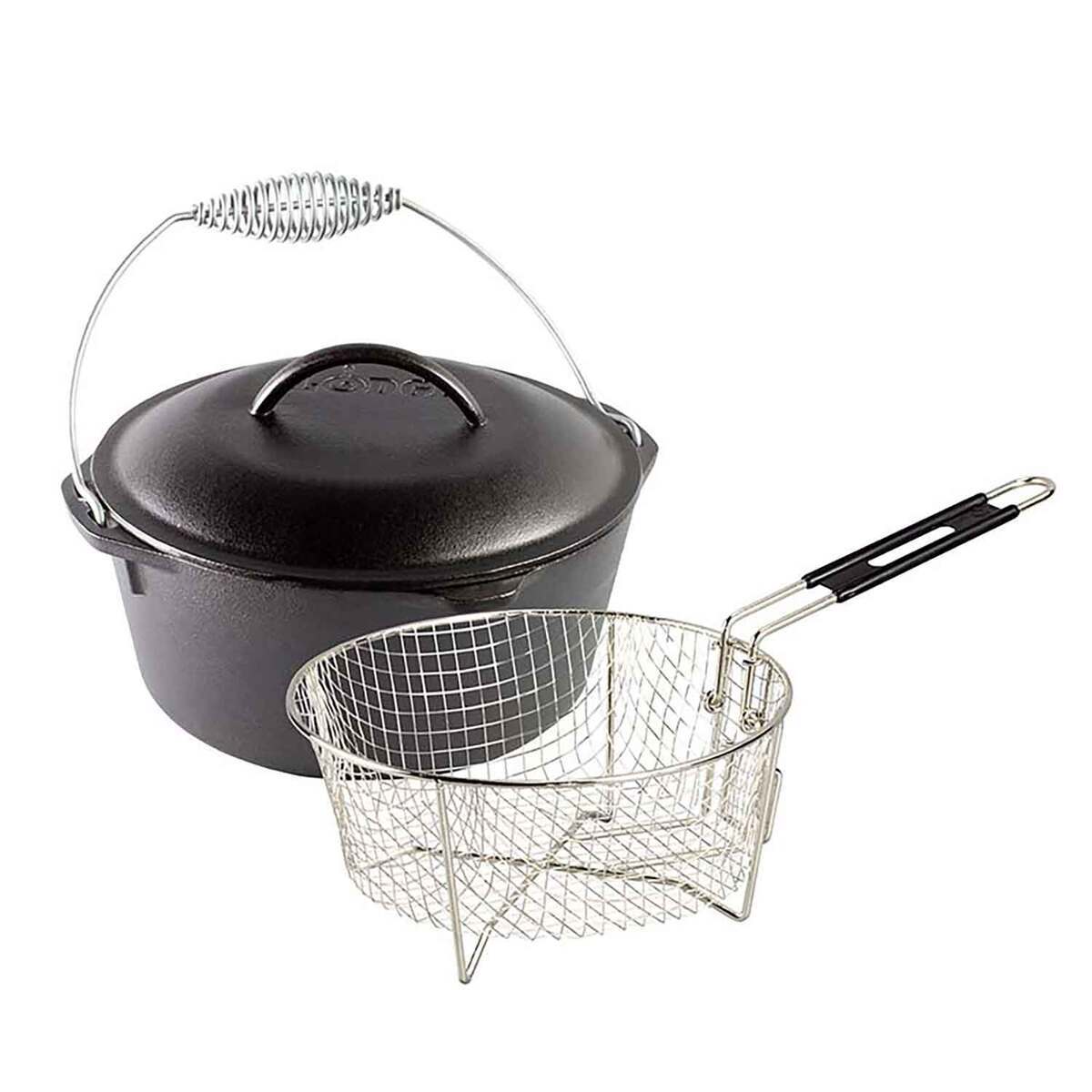 Lodge Seasoned Cast Iron Dutch Oven Frying Set