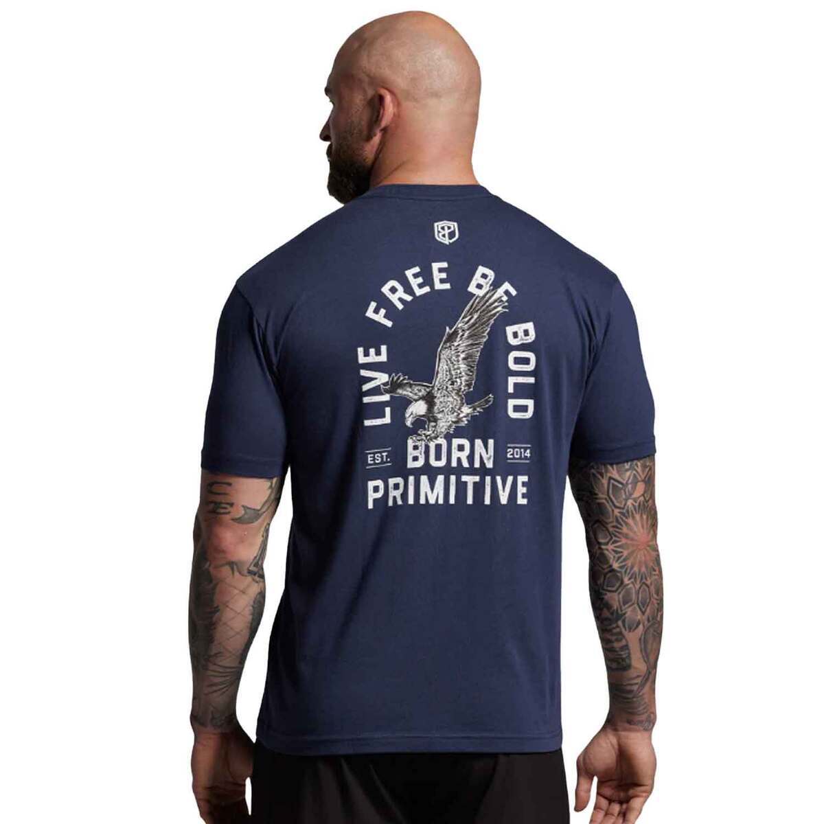 Born Primitive Men's Live Free, Be Bold Short Sleeve Casual Shirt