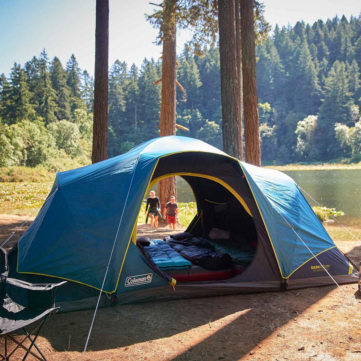 Coleman Skydome XL 10-Person Camping Tent with Dark Room - Blue