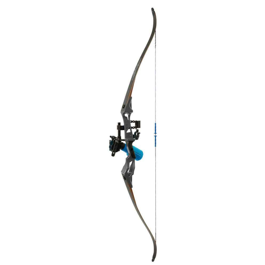 Fin-Finder Bank Runner Recurve Package w/ Winch Pro Reel Bowfishing Bow - Black