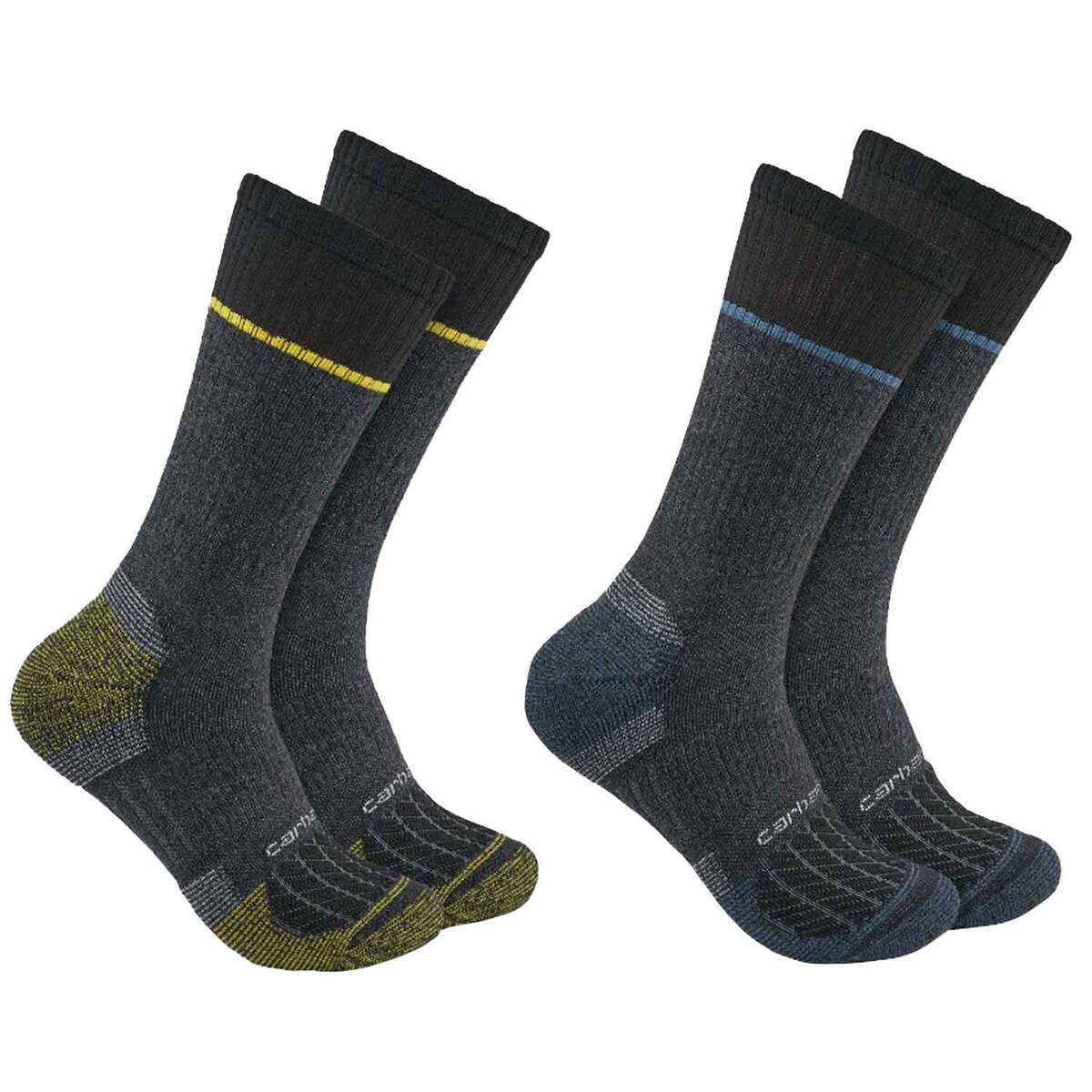 Carhartt Men's Force Midweight Steel Toe 2 Pack Work Socks