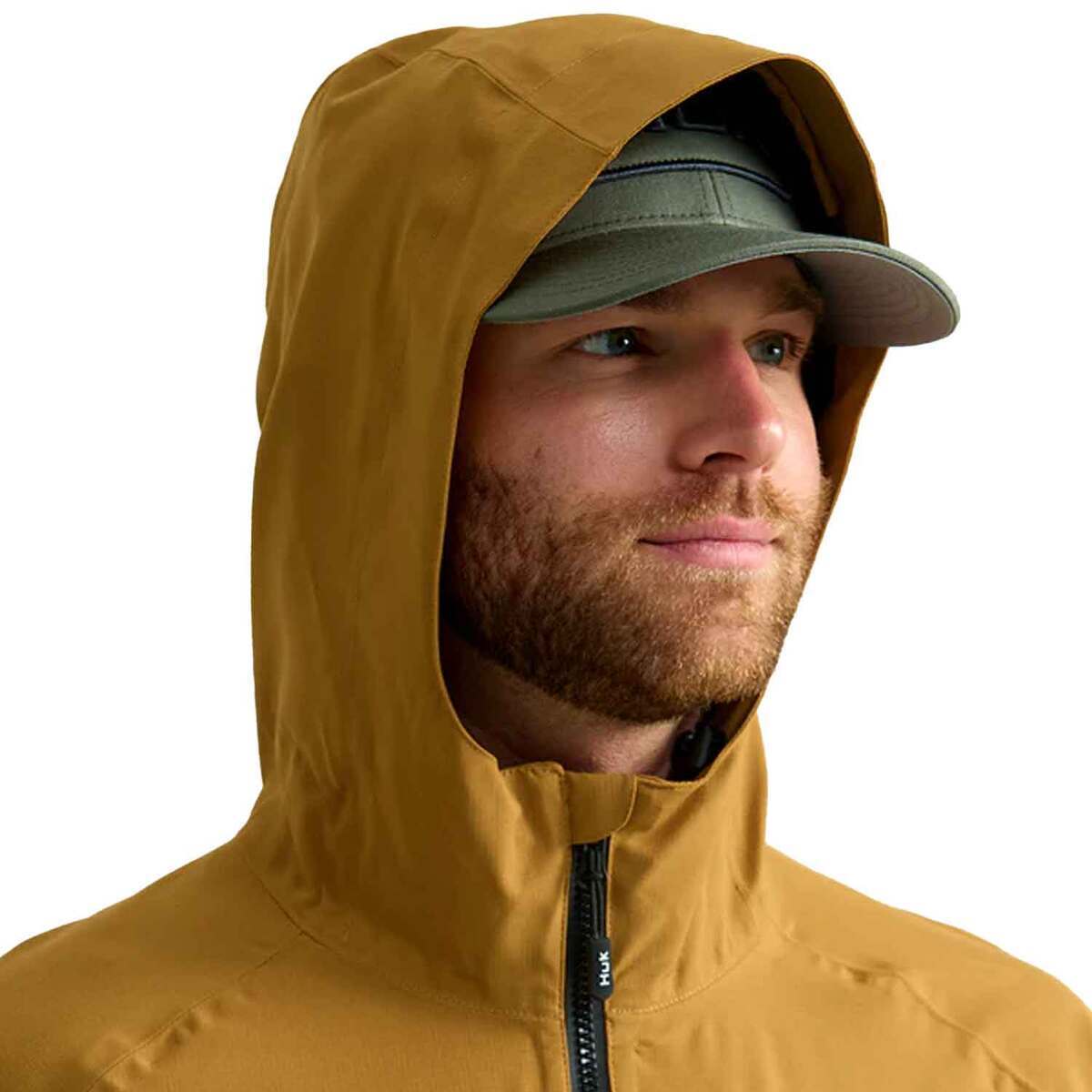 Huk Men's Rover Waterproof Fishing Rain Jacket - Sand Piper - M