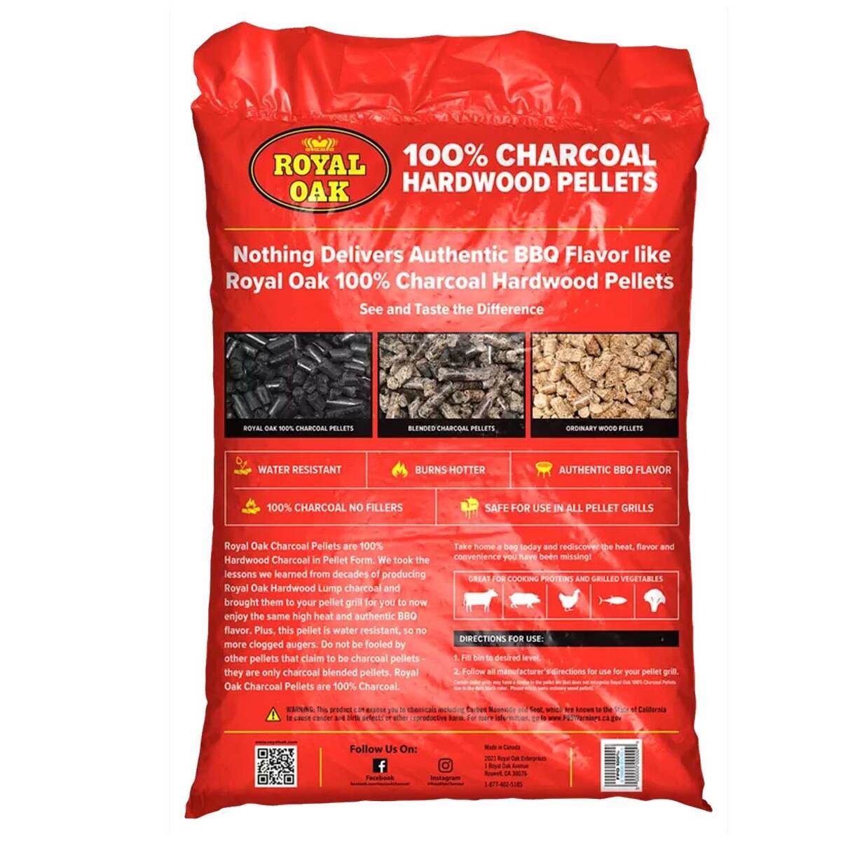 Royal Oak 100% Charcoal Pellets - 20 lbs