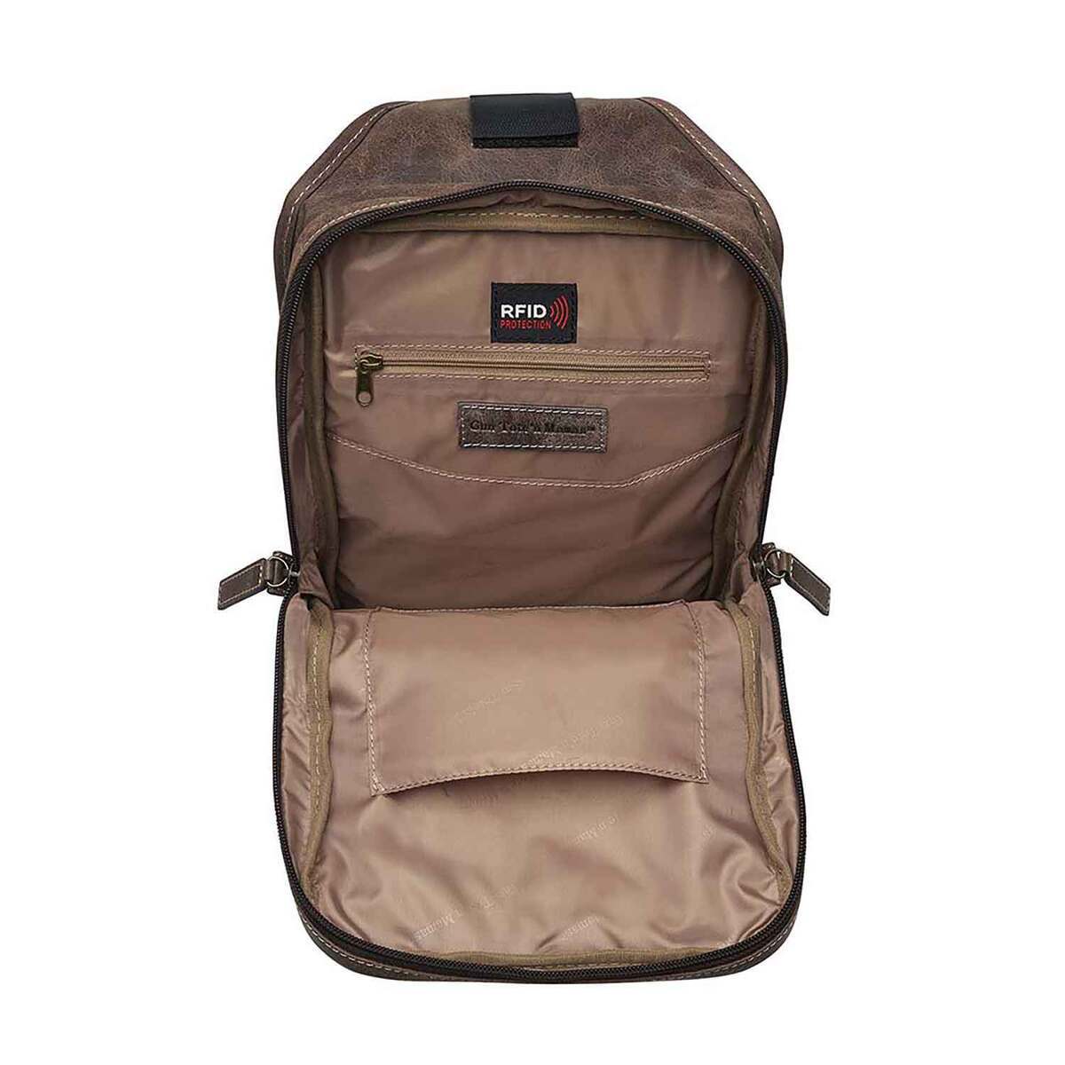 Gun Tote'n Mama Concealed Crossbody Sling Backpack - Distressed Buffalo