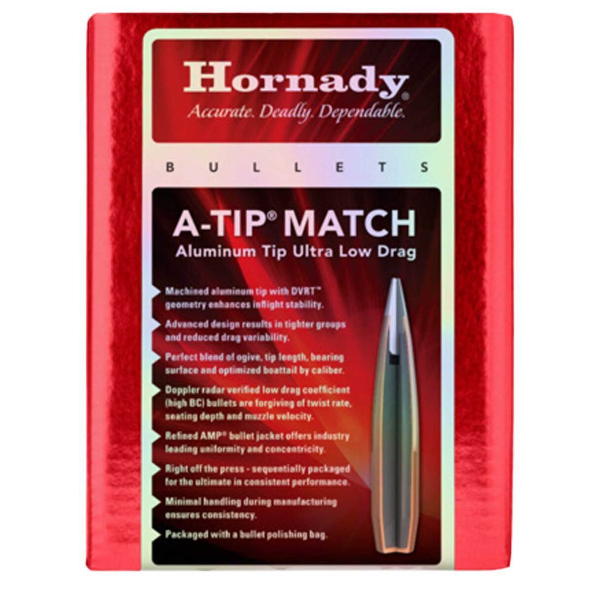 Hornady A-Tip 6mm/.243in A-Tip Match 110gr Reloading Bullets - 500 Count