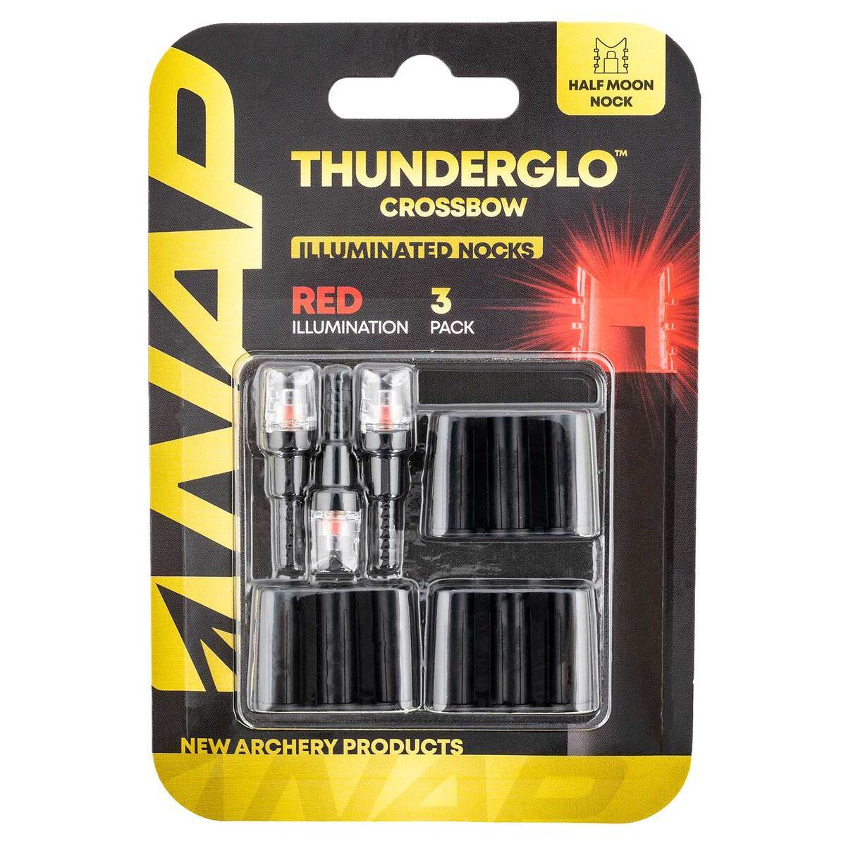 NAP Thunderglo Illuminated Red Half Moon Nock - 3 Pack