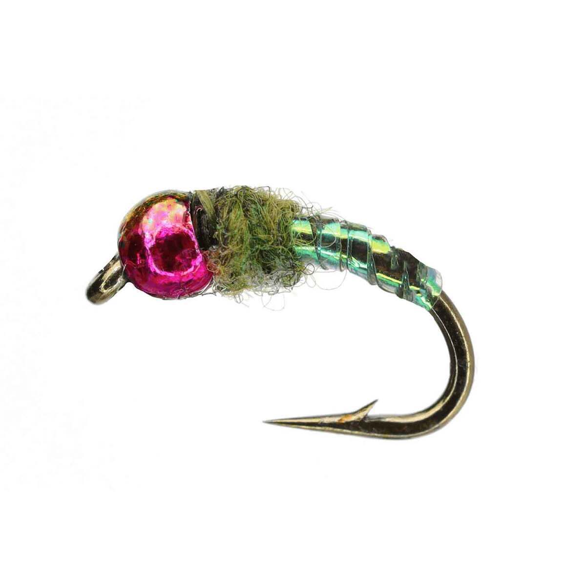 RoundRocks Bead Peacock Midge Fly - 6 Pack