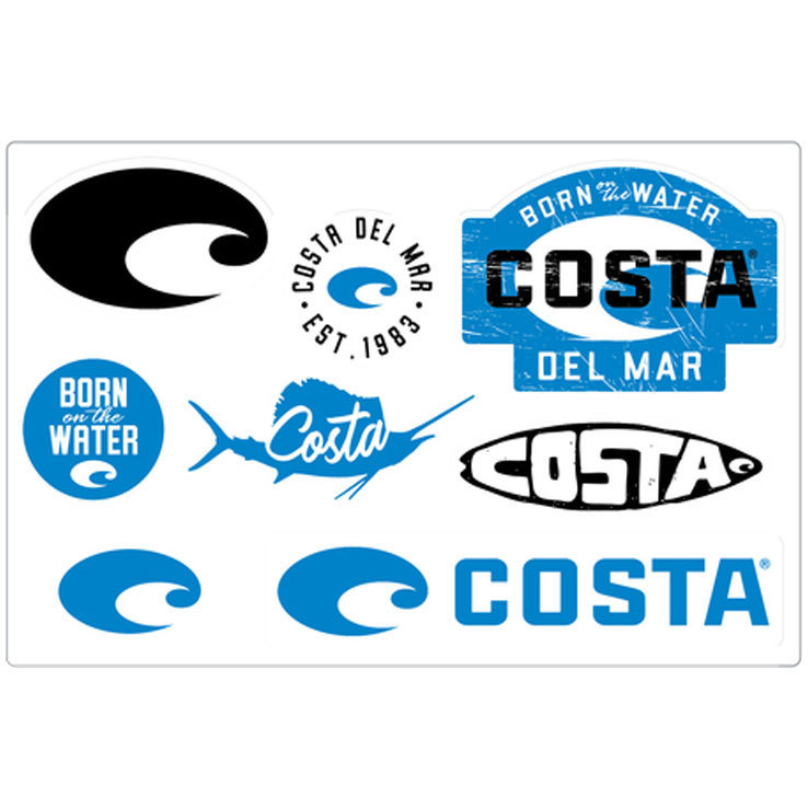 Costa Blue 8 Piece Decal Sheet