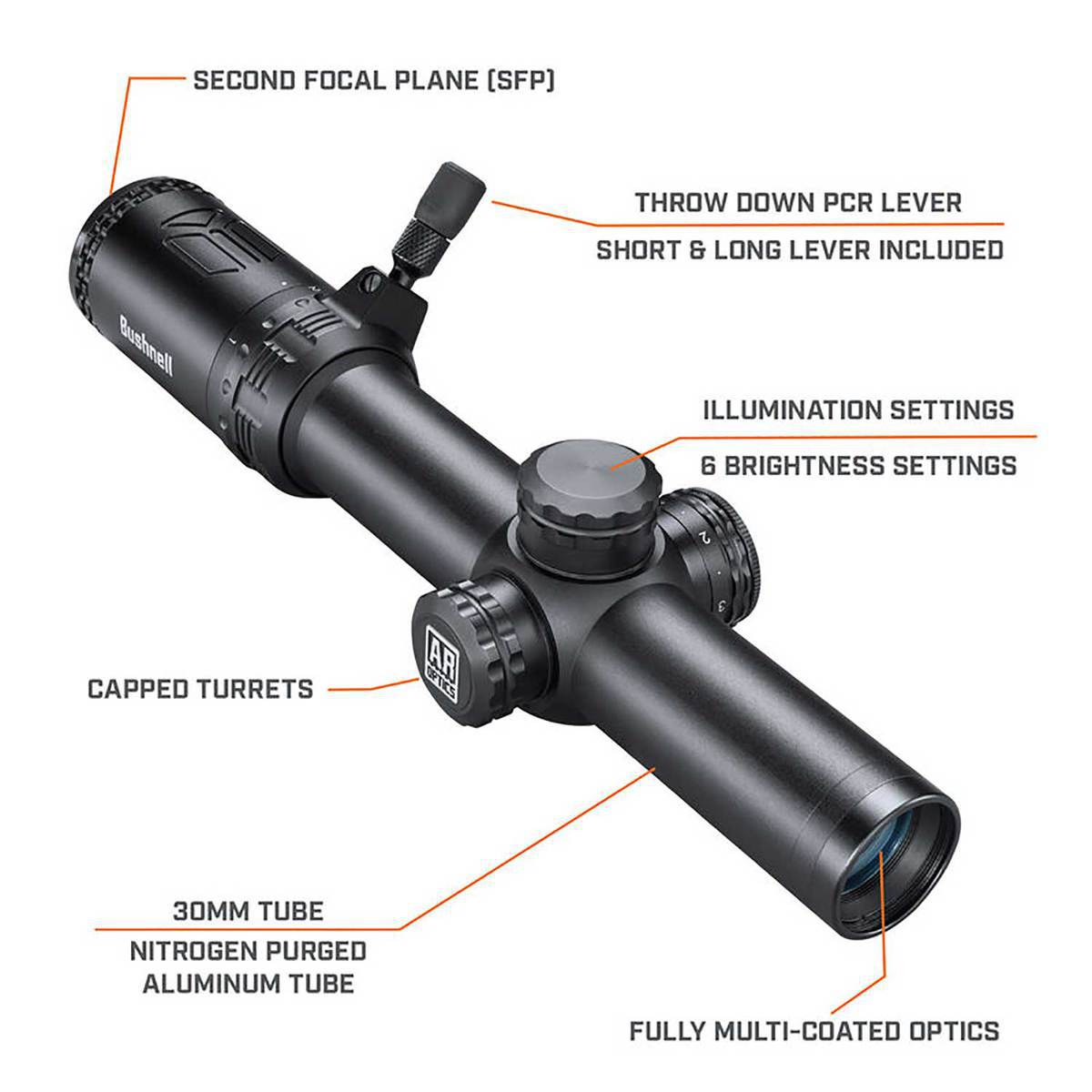 Bushnell AR Optics 1-6x24mm Rifle Scope - Illum. BTR-1