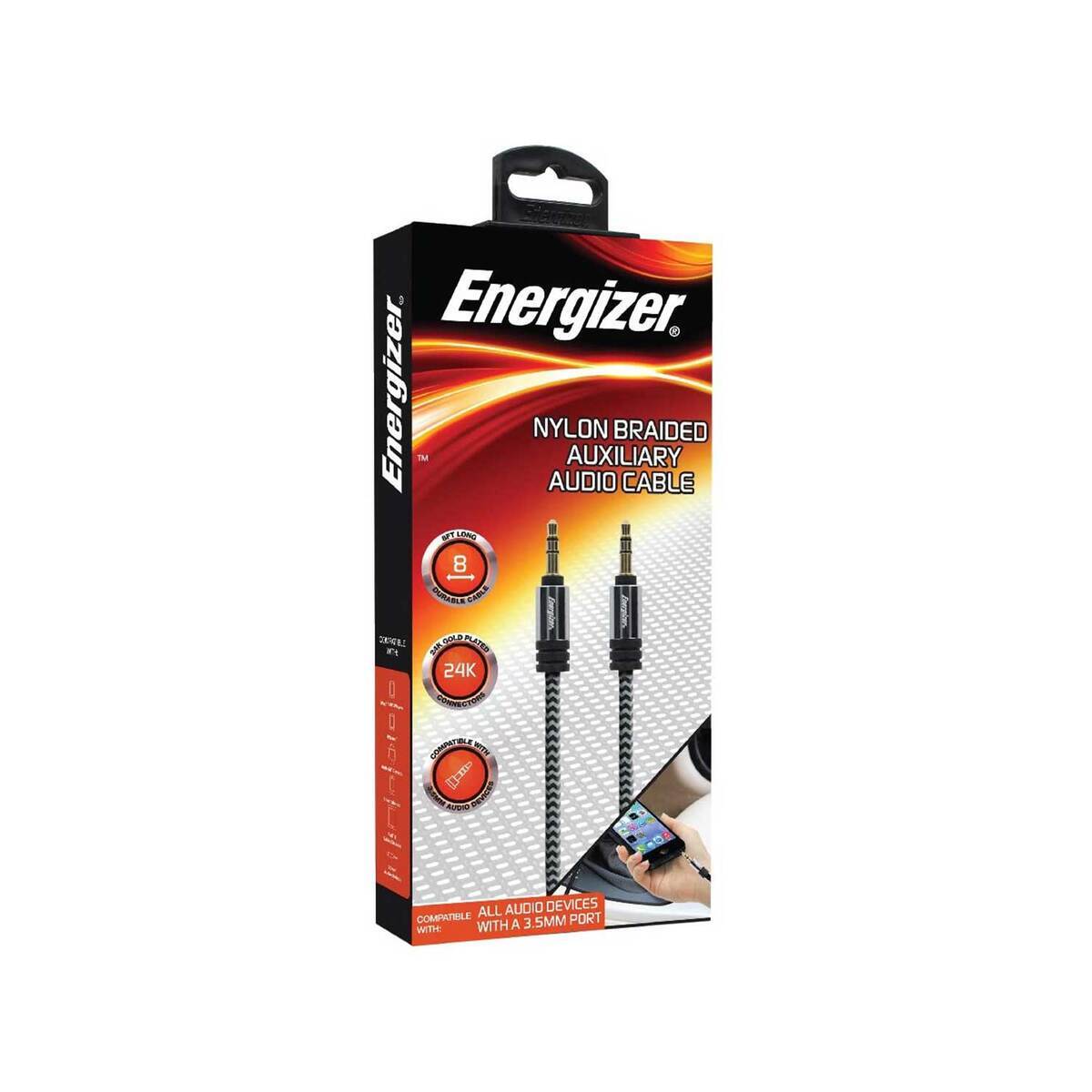 Energizer 8ft AUX Audio Cable