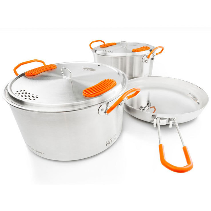 GSI Glacier Stainless Base Camper Medium Cook Set