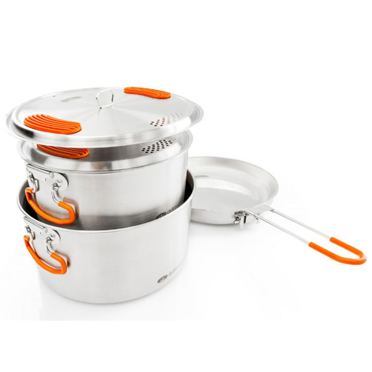 GSI Glacier Stainless Base Camper Medium Cook Set