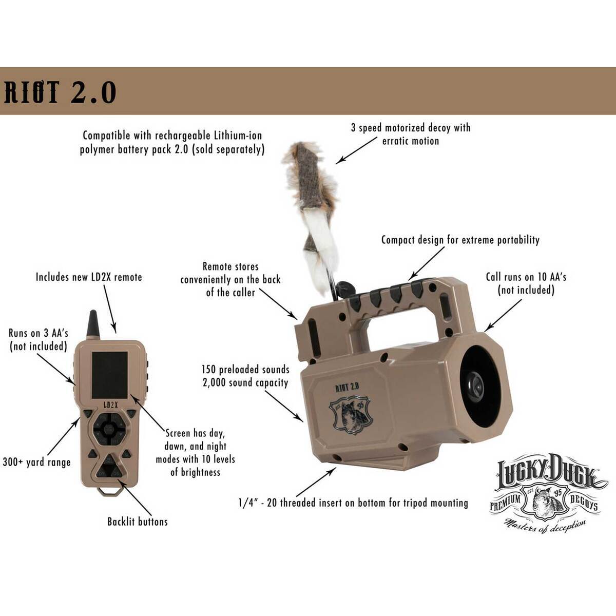 Lucky Duck Riot 2.0 Electronic Predator Call 3 Lucky Duck Riot 2.0 Electronic Predator Call