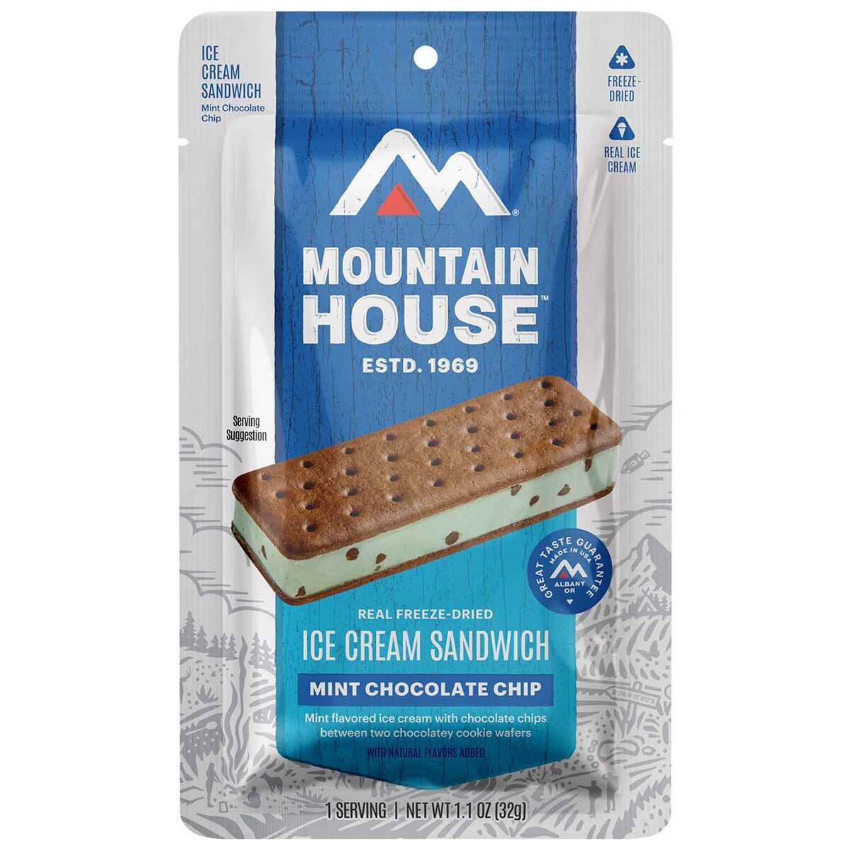 Mountain House Mint Chocolate Chip Ice Cream Sandwich - 1 Servings