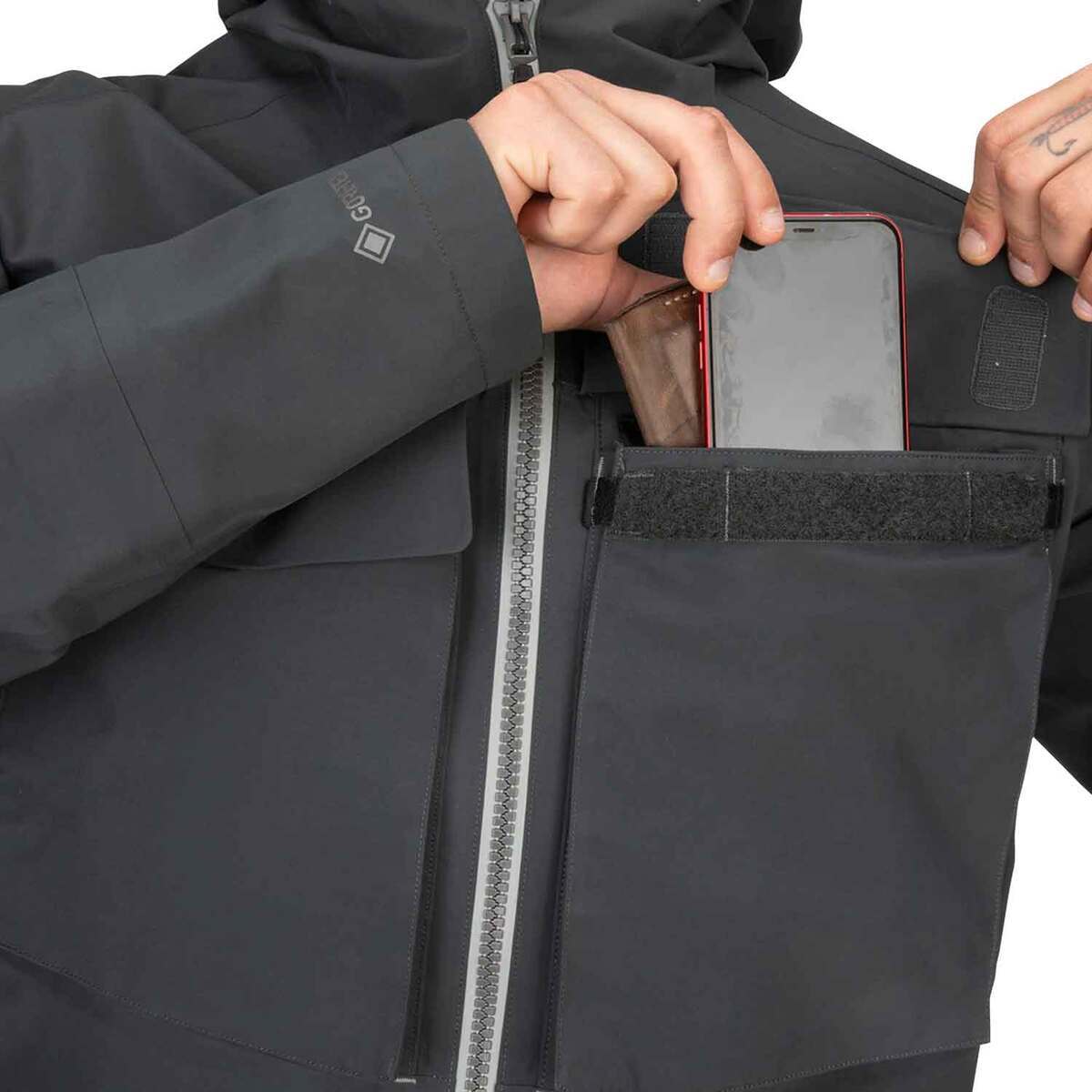 Simms Men's Guide Classic Wading Waterproof Fishing Jacket - Carbon - XXL