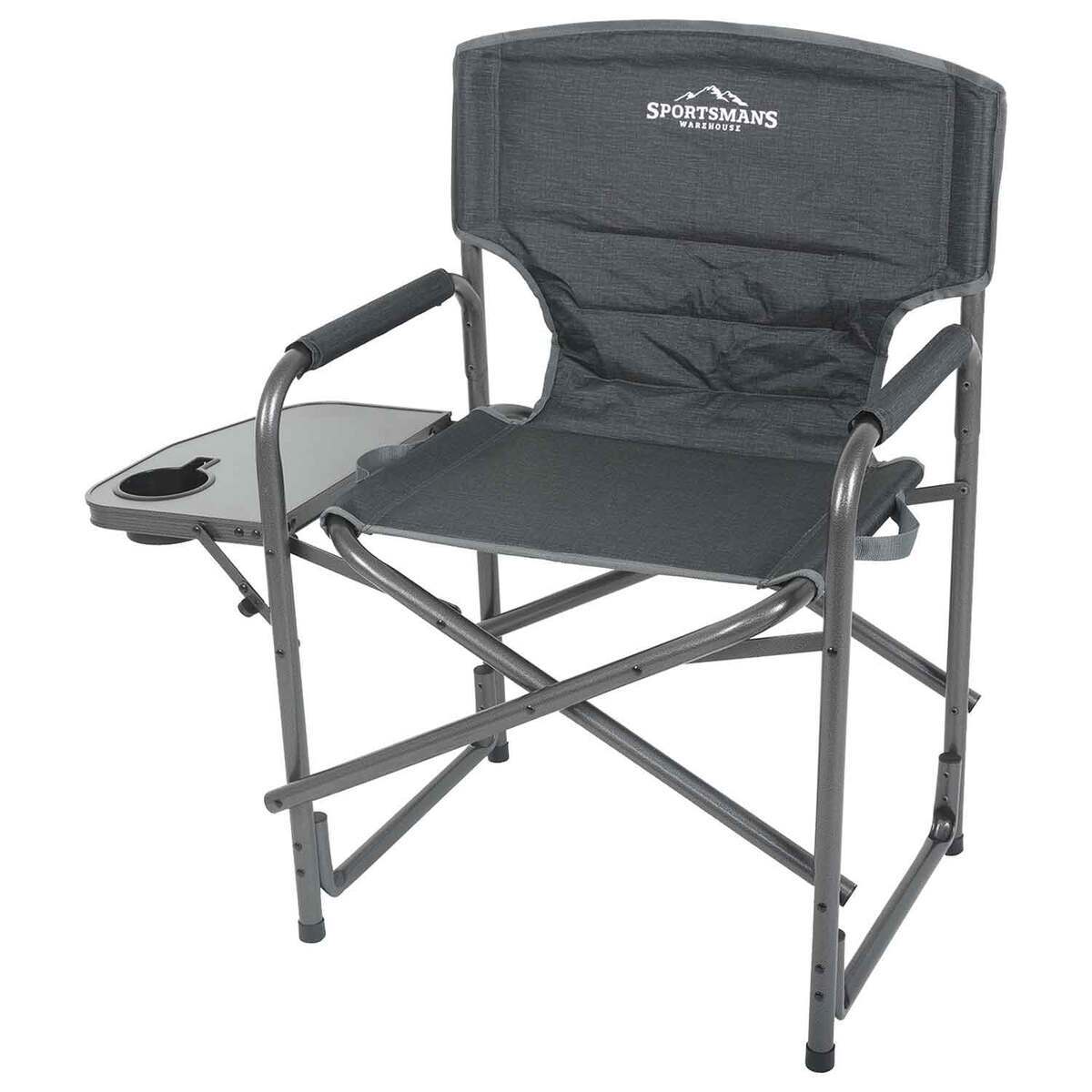 Sportsman's Warehouse Padded Director's Chair with Side Table - Gray 3 Sportsman's Warehouse Padded Director's Chair with Side Table - Gray