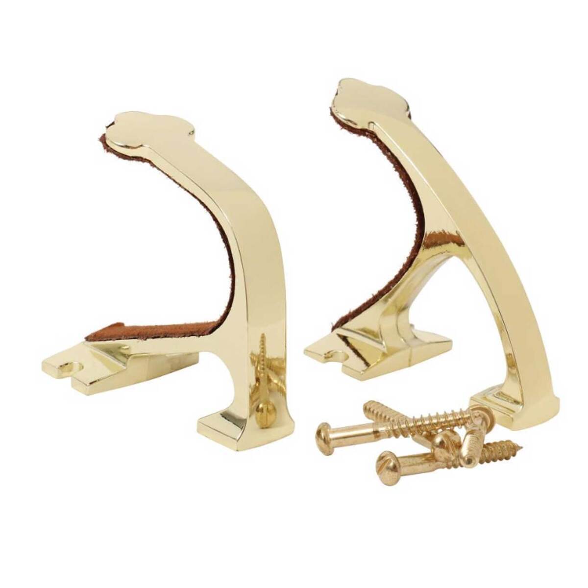 Allen Co Shotgun and Rifle Brass Wall Mount Hooks - 2 Brass-Plated Hooks,1 Pair
