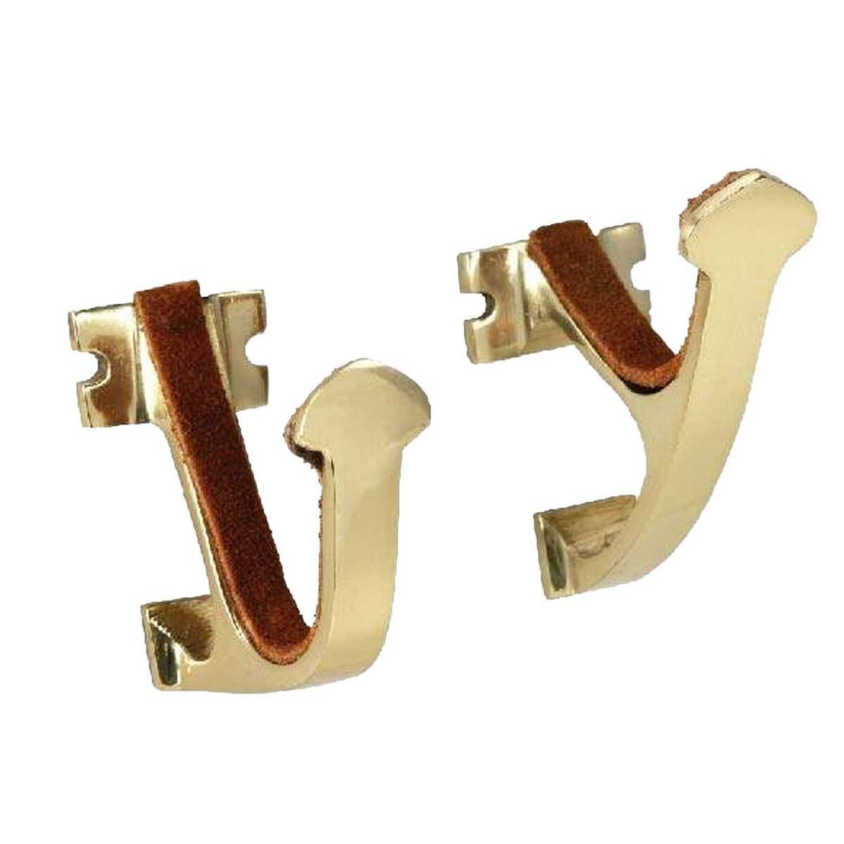 Allen Co Shotgun and Rifle Brass Wall Mount Hooks - 2 Brass-Plated Hooks,1 Pair