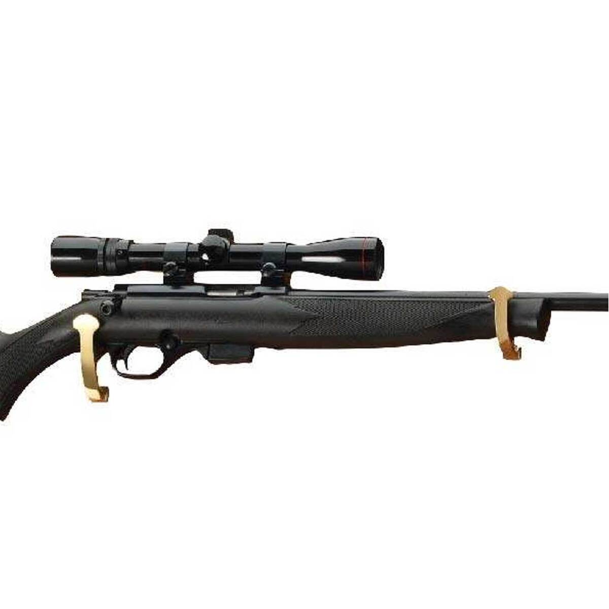 Allen Co Shotgun and Rifle Brass Wall Mount Hooks - 2 Brass-Plated Hooks,1 Pair 4 Allen Co Shotgun and Rifle Brass Wall Mount Hooks - 2 Brass-Plated Hooks,1 Pair