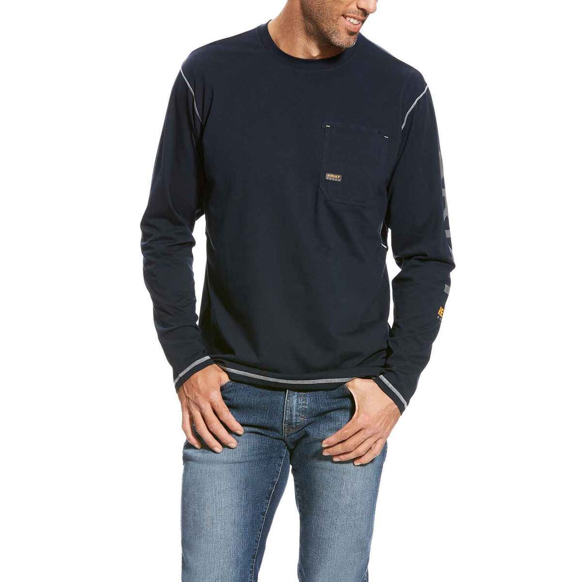 Ariat Men's Big And Tall Rebar Workman Logo Long Sleeve Shirt