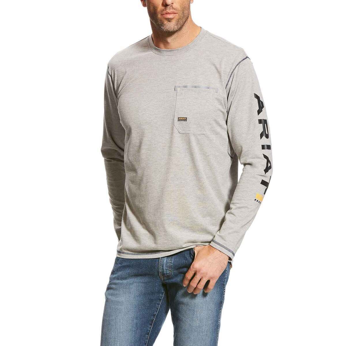 Ariat Men's Big And Tall Rebar Workman Logo Long Sleeve Shirt