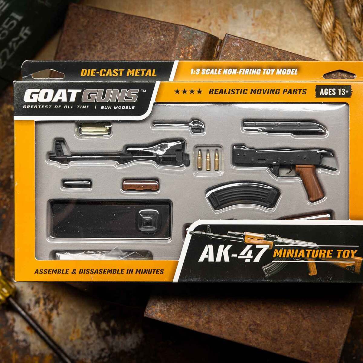 GoatGuns Mini Black AK47 Die Cast Model Gun 4 GoatGuns Mini Black AK47 Die Cast Model Gun