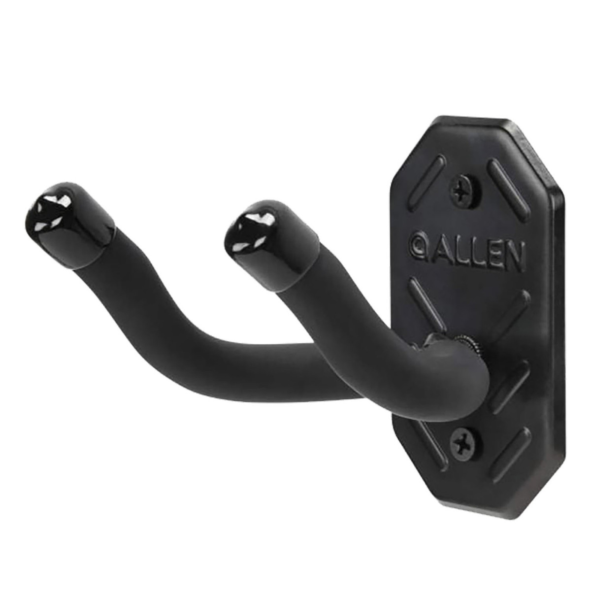 Allen Company Black Defender Double Hooks with Metal Mounting Plate