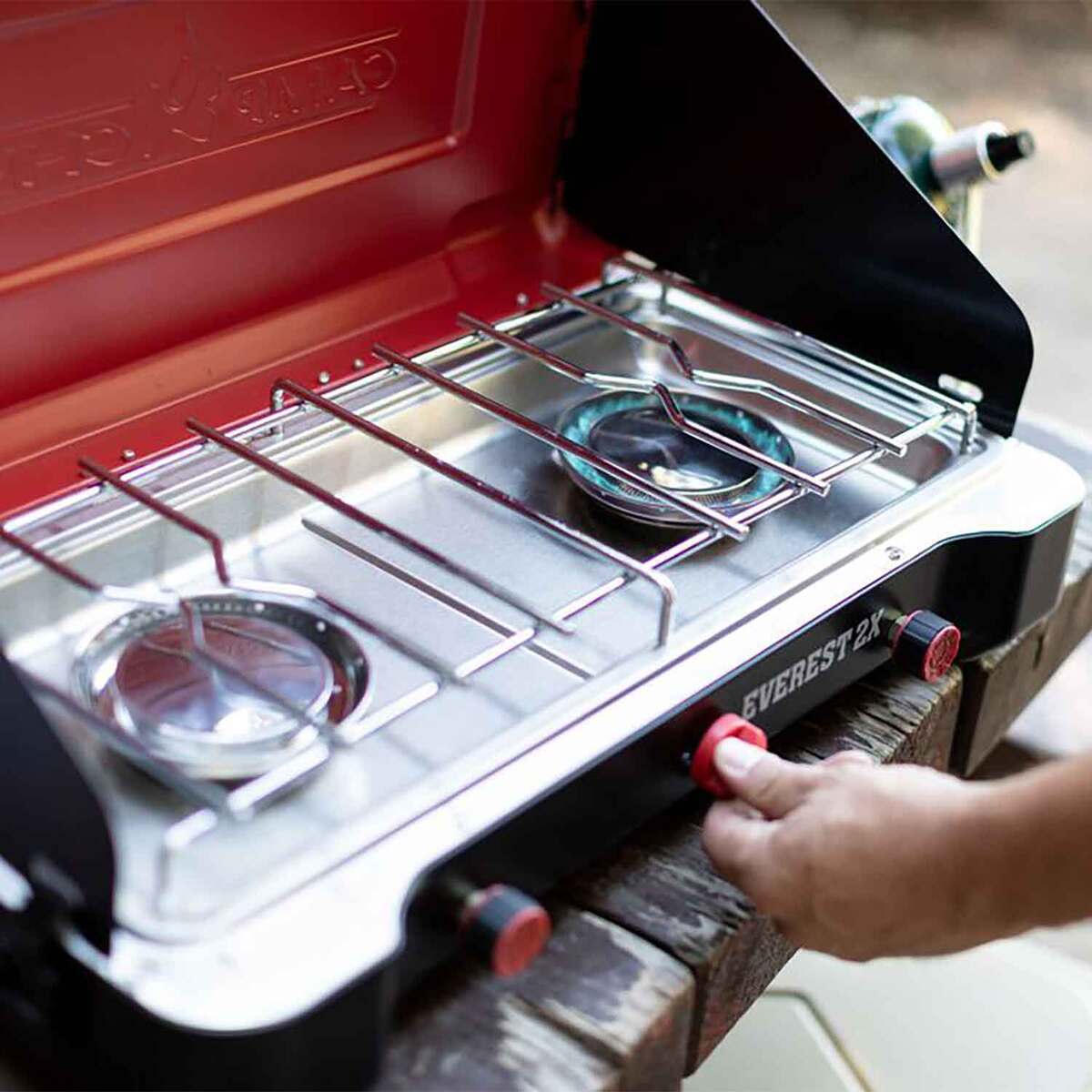 Camp Chef Teton 2X 2 Burner Stove - Black/Red 3 Camp Chef Teton 2X 2 Burner Stove - Black/Red