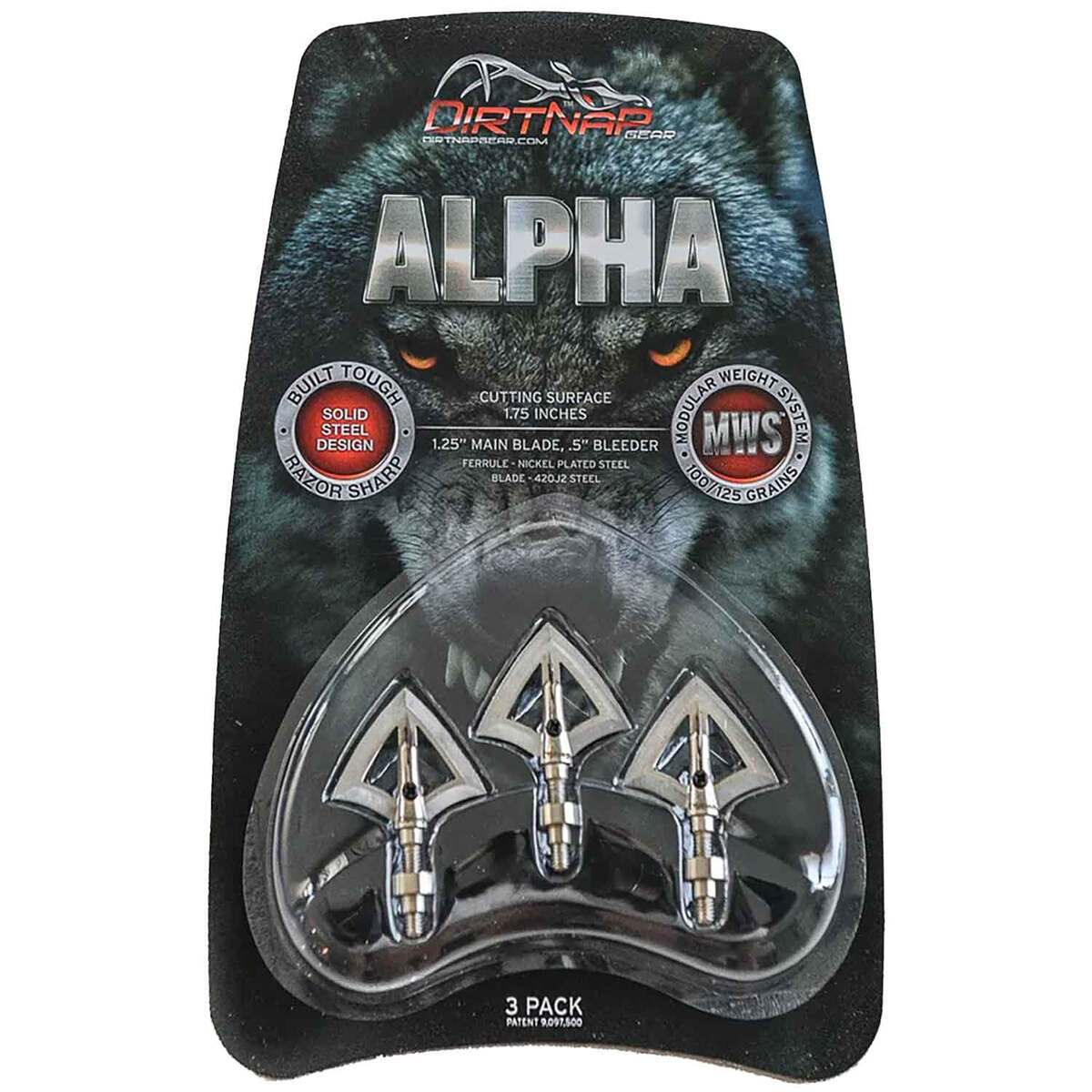 Dirt Nap Gear Alpha 100/125gr Fixed Broadhead - 3 Pack 3 Dirt Nap Gear Alpha 100/125gr Fixed Broadhead - 3 Pack