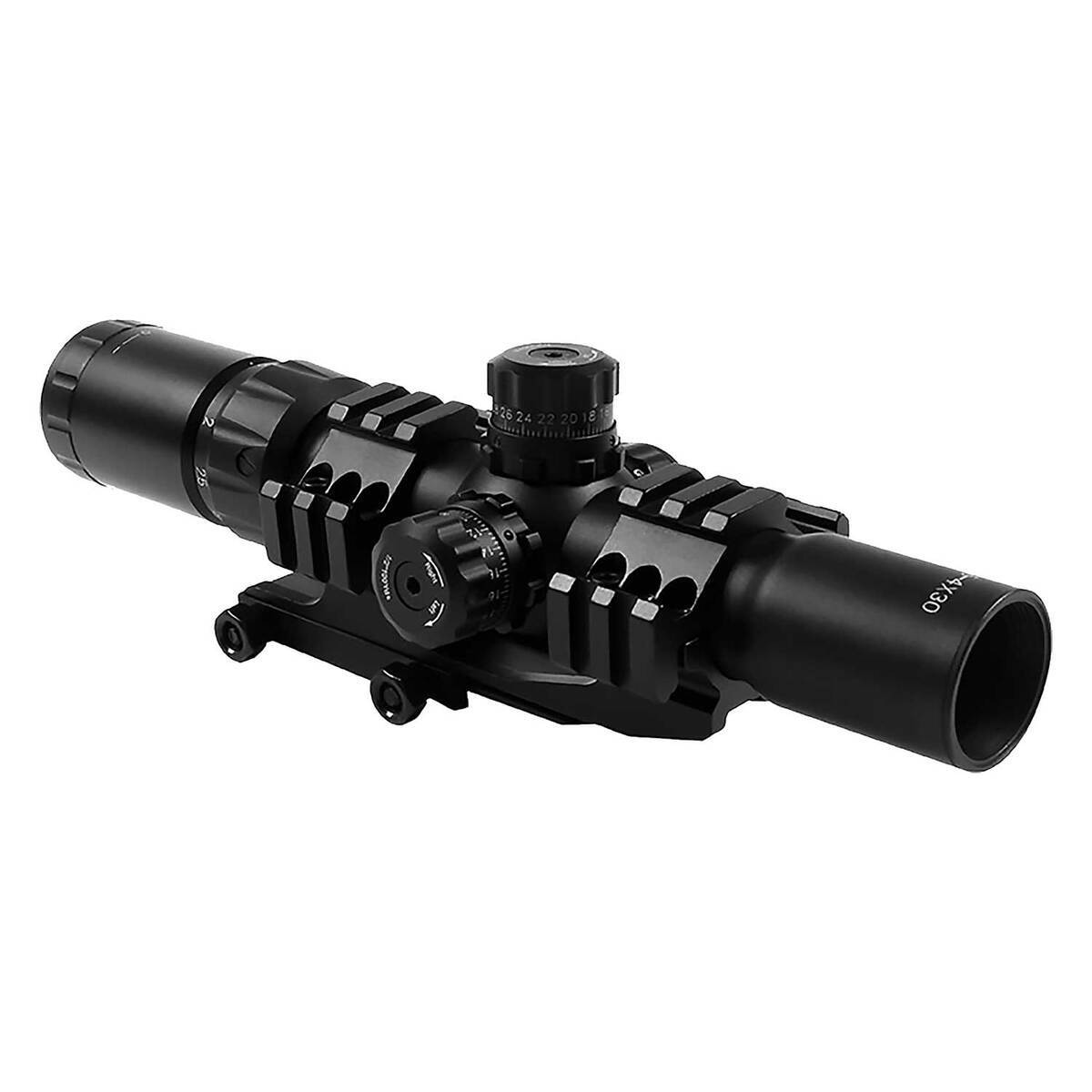 Aim Sports Recon CQB 1.5-4x 30mm Rifle Scope - Tri-Illuminated 3/4 Circle Dot