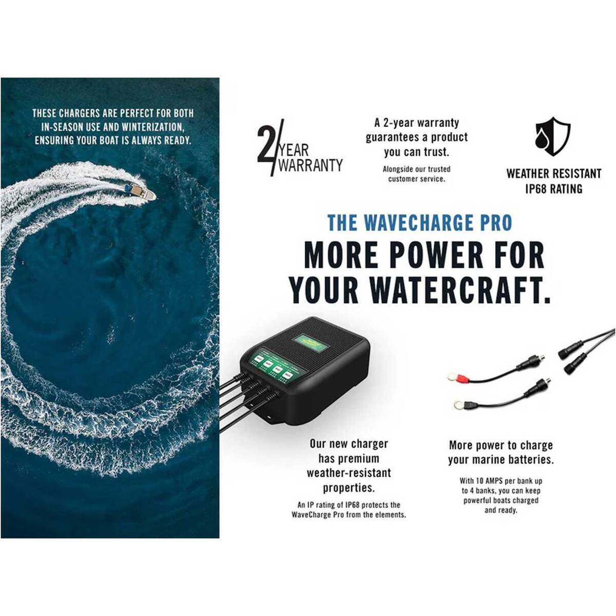 Battery Tender WaveCharge Pro 4-Bank 12V, 40 AMP Battery Charger